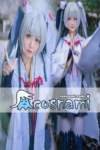 初音ミク 雪の巫女 コスプレ衣装