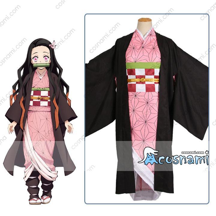 鬼滅の刃 竈門 禰豆子 コスプレ衣装 コスプレ服 コス 亀甲柄 浴衣 コス服 羽織