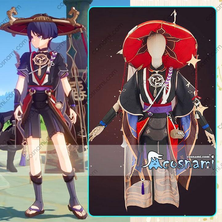 三分妄想 原神 コスプレ 散兵 スカラマシュ 衣装 ※靴 ウィッグ 帽子 