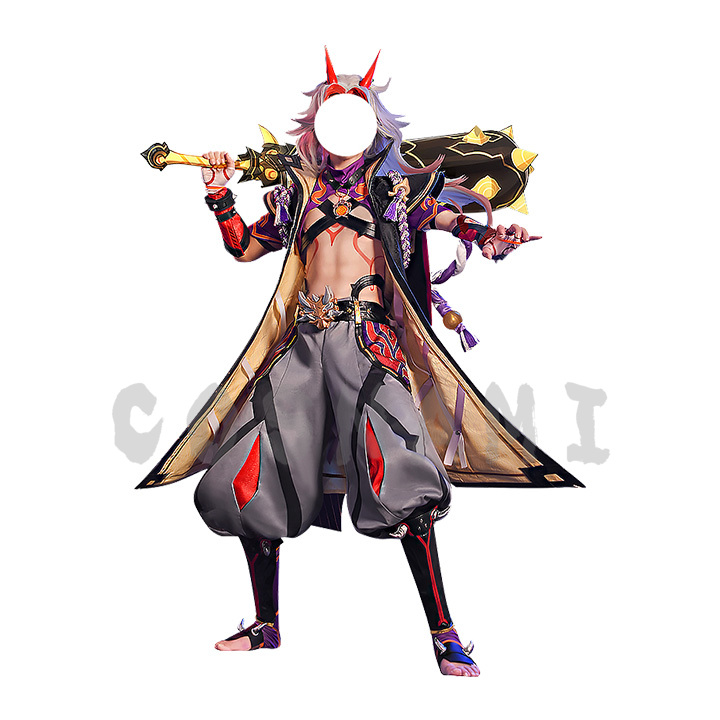 ランキングや新製品 三分妄想 原神 荒滝一斗 コスプレ 衣装 ウィッグ 武器 靴追加可